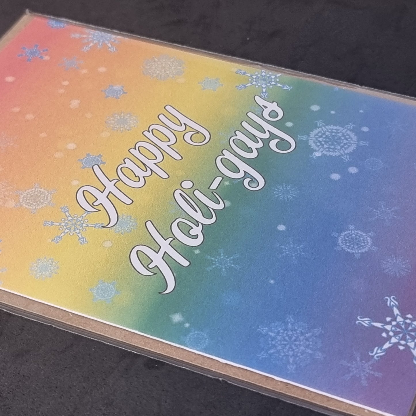 'Happy Holigays' Christmas Card | LGBT Pride card