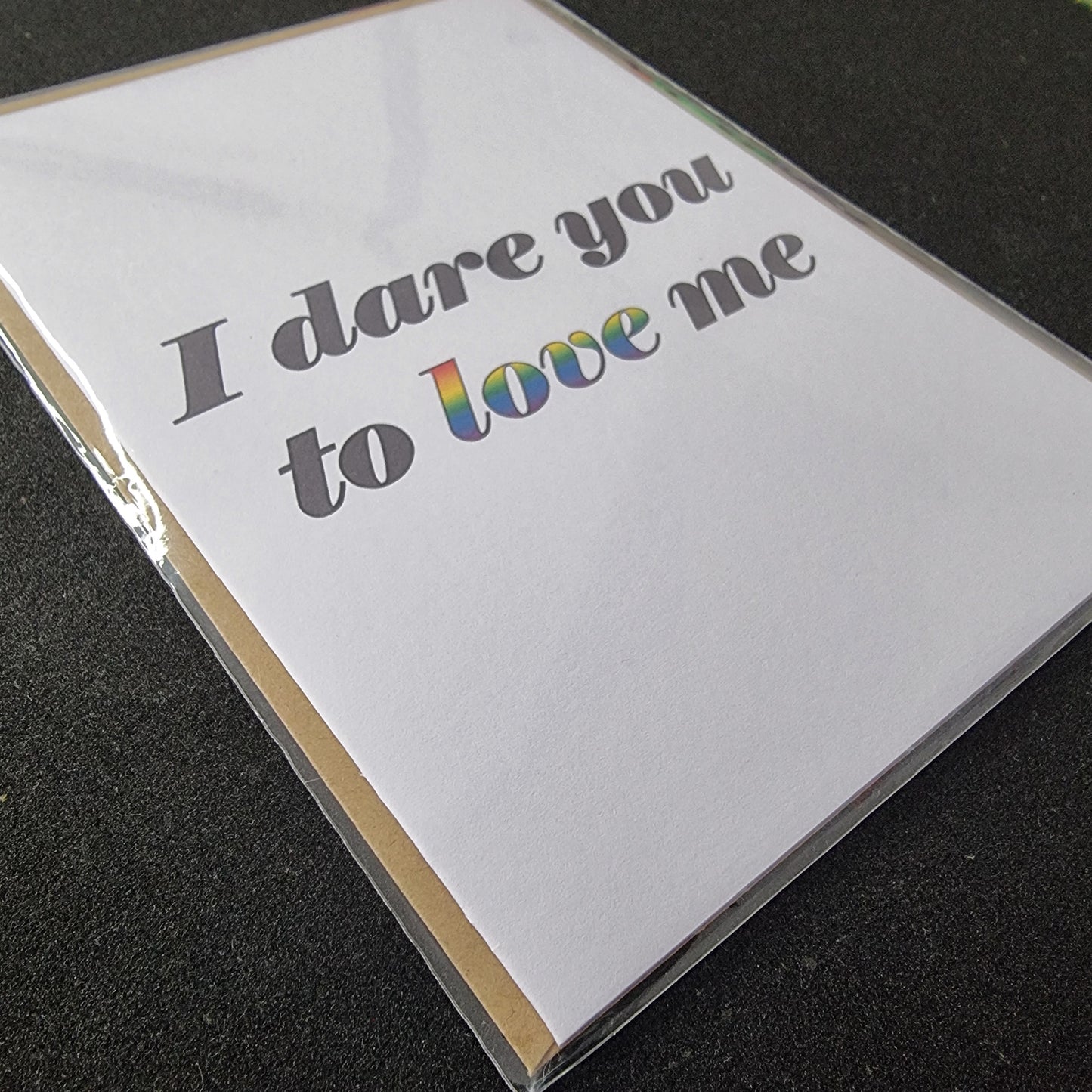 'I Dare You To Love Me' | Nonbinary pride card