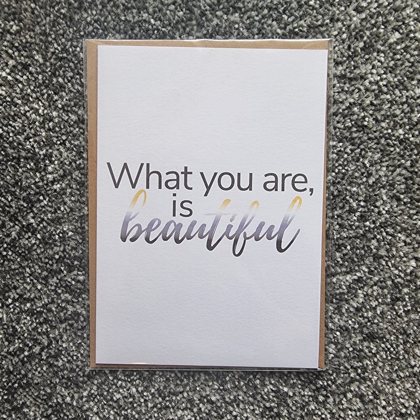 Nonbinary pride 'What you are is beautiful' card | Nonbinary coming out card