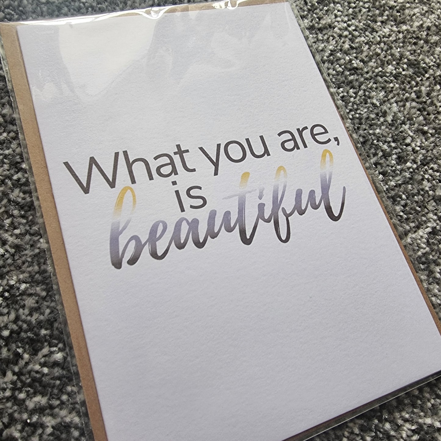 Nonbinary pride 'What you are is beautiful' card | Nonbinary coming out card