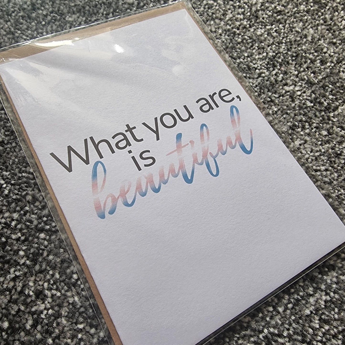 Transgender pride | 'What you are is beautiful' card | Transgender coming out card