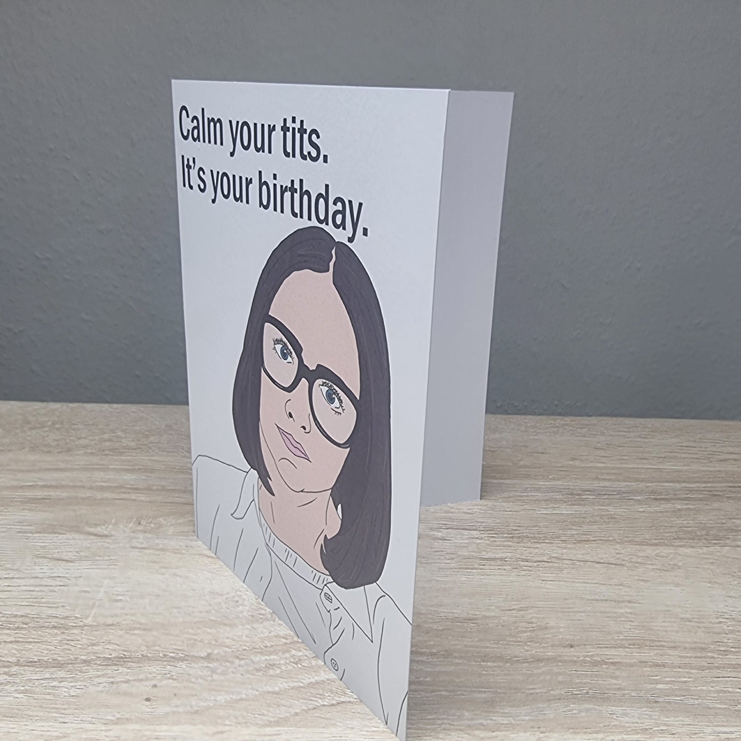 Shalin 'Calm your tits' birthday card | Clickbait Unfollowed