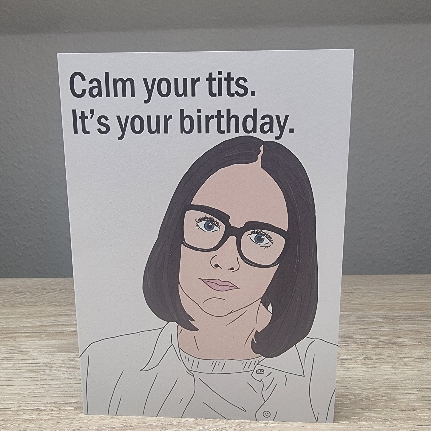 Shalin 'Calm your tits' birthday card | Clickbait Unfollowed