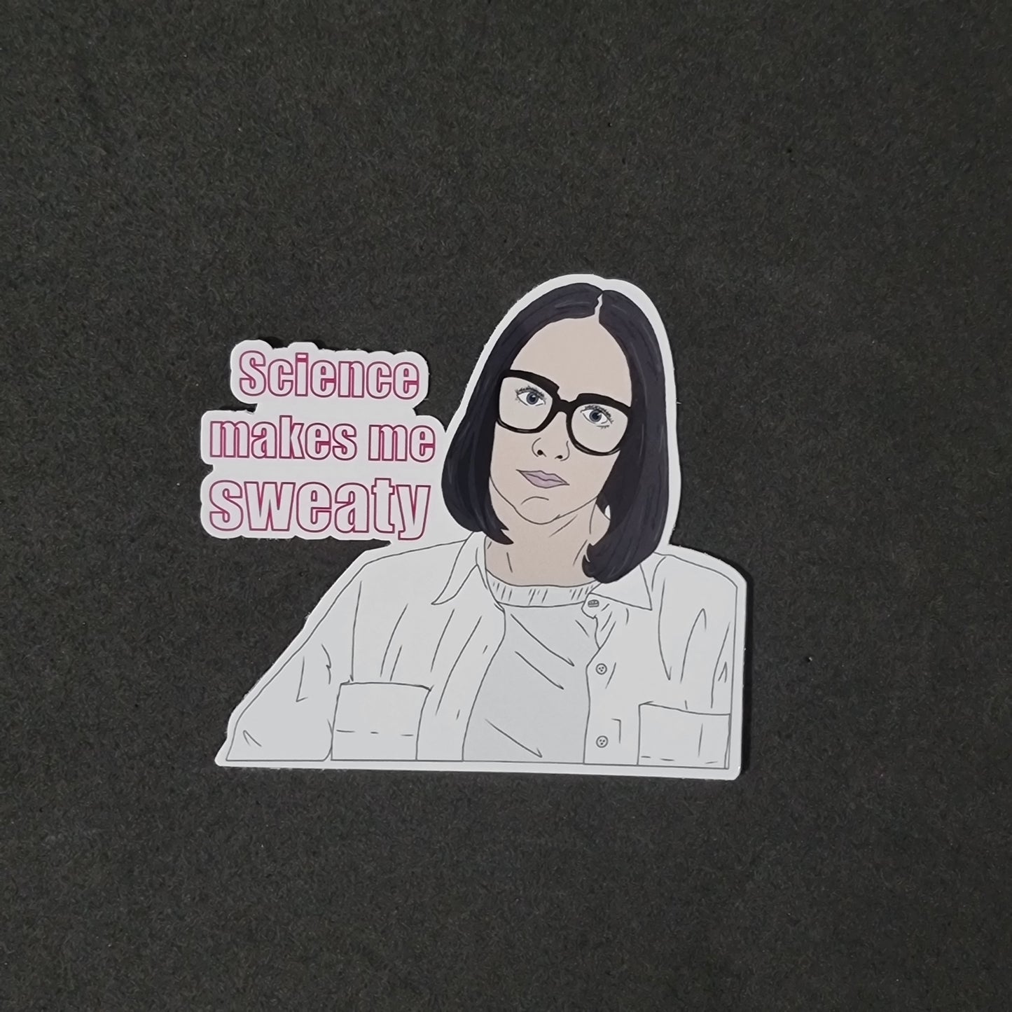 'Science Makes Me Sweaty' sticker | Clickbait Unfollowed