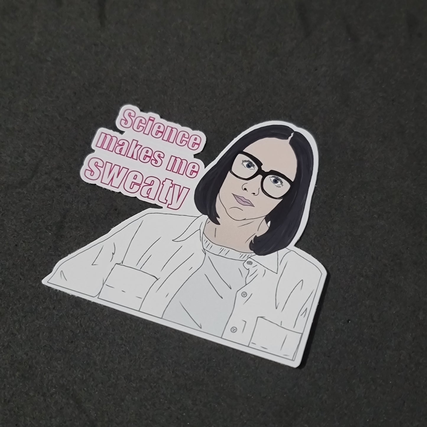 'Science Makes Me Sweaty' sticker | Clickbait Unfollowed