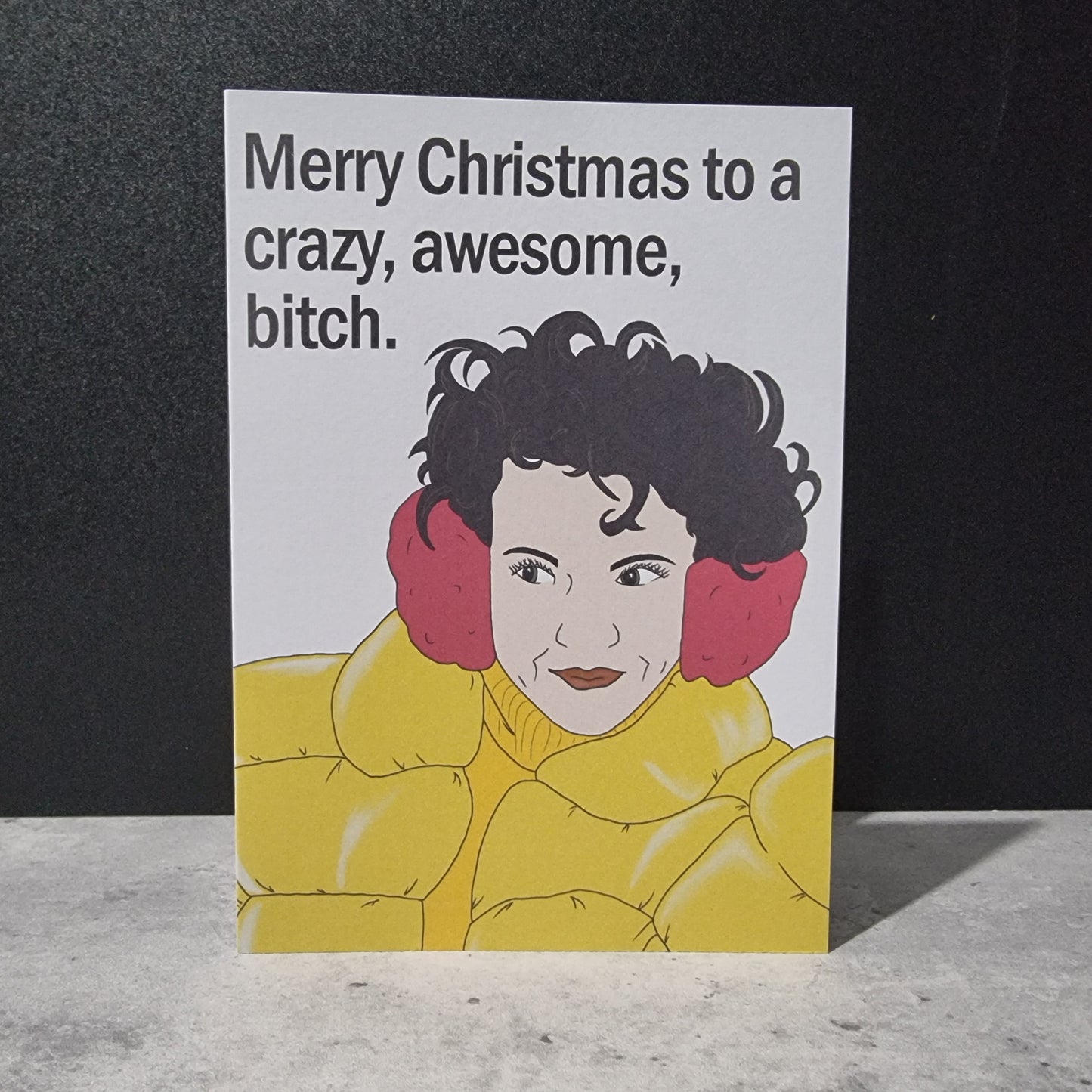 'Crazy awesome bitch' Mercedes Gardener card | Wynonna Earp Christmas card