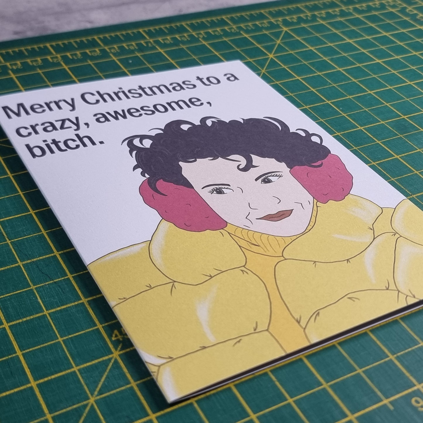 'Crazy awesome bitch' Mercedes Gardener card | Wynonna Earp Christmas card