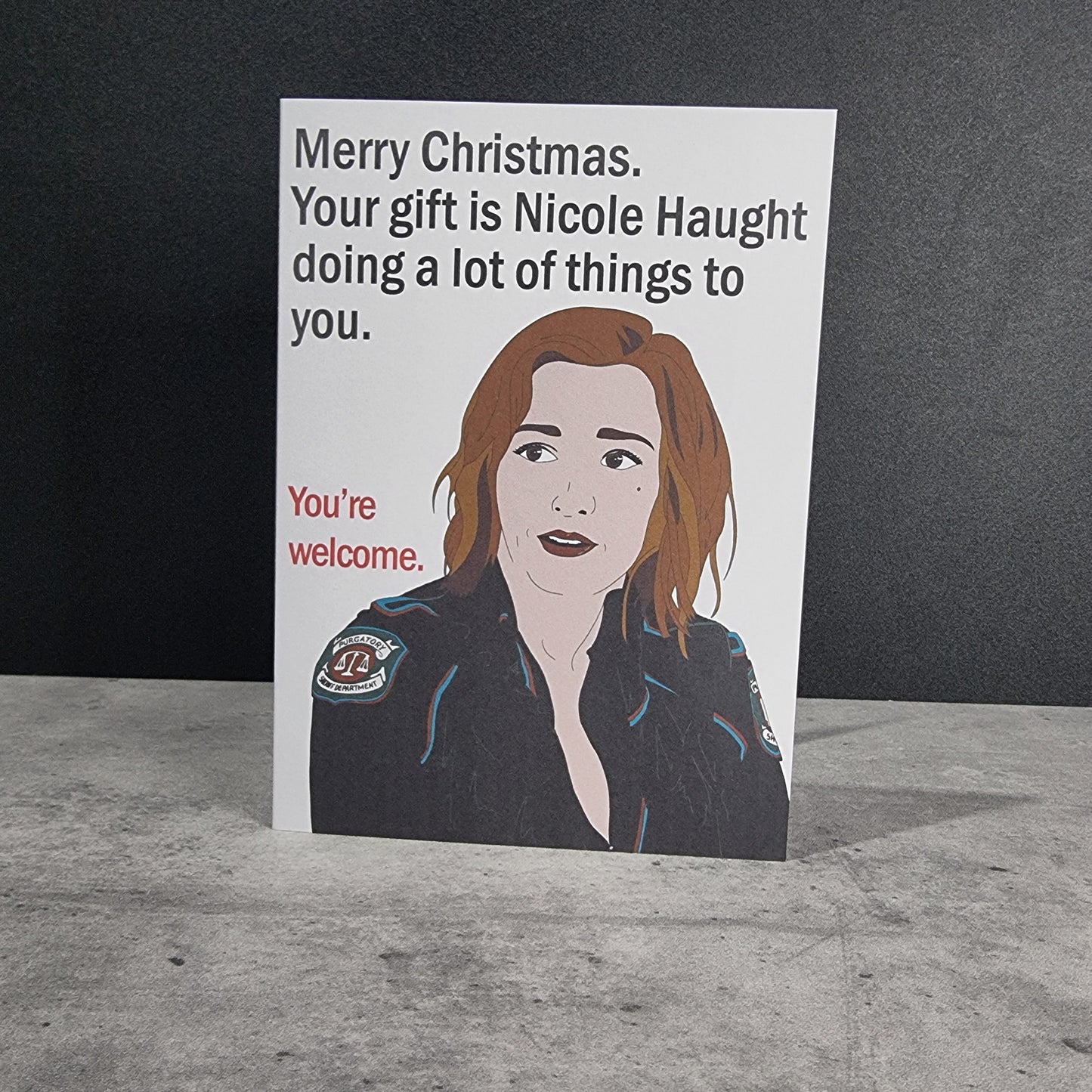 Nicole Haught AU Christmas card | Wynonna Earp Christmas card