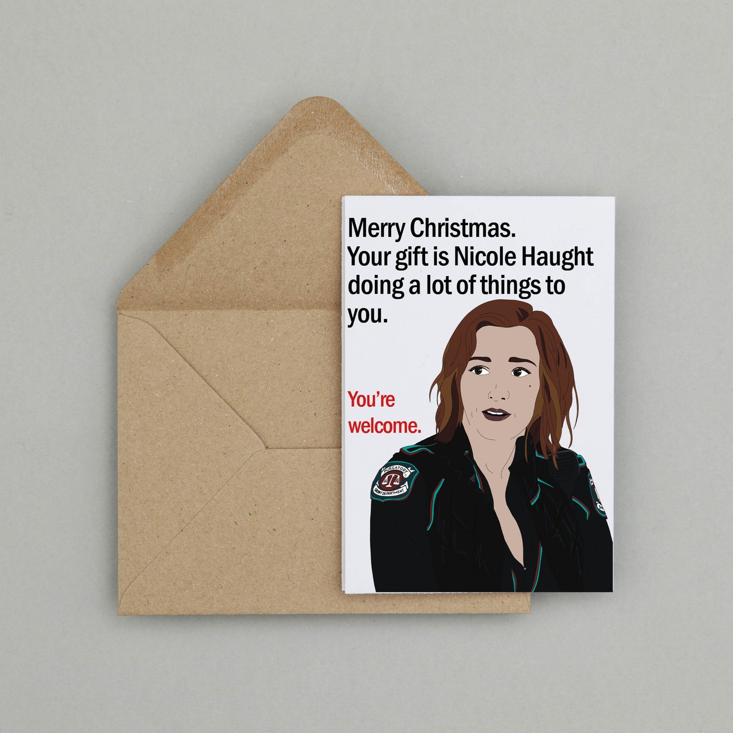 Nicole Haught AU Christmas card | Wynonna Earp Christmas card