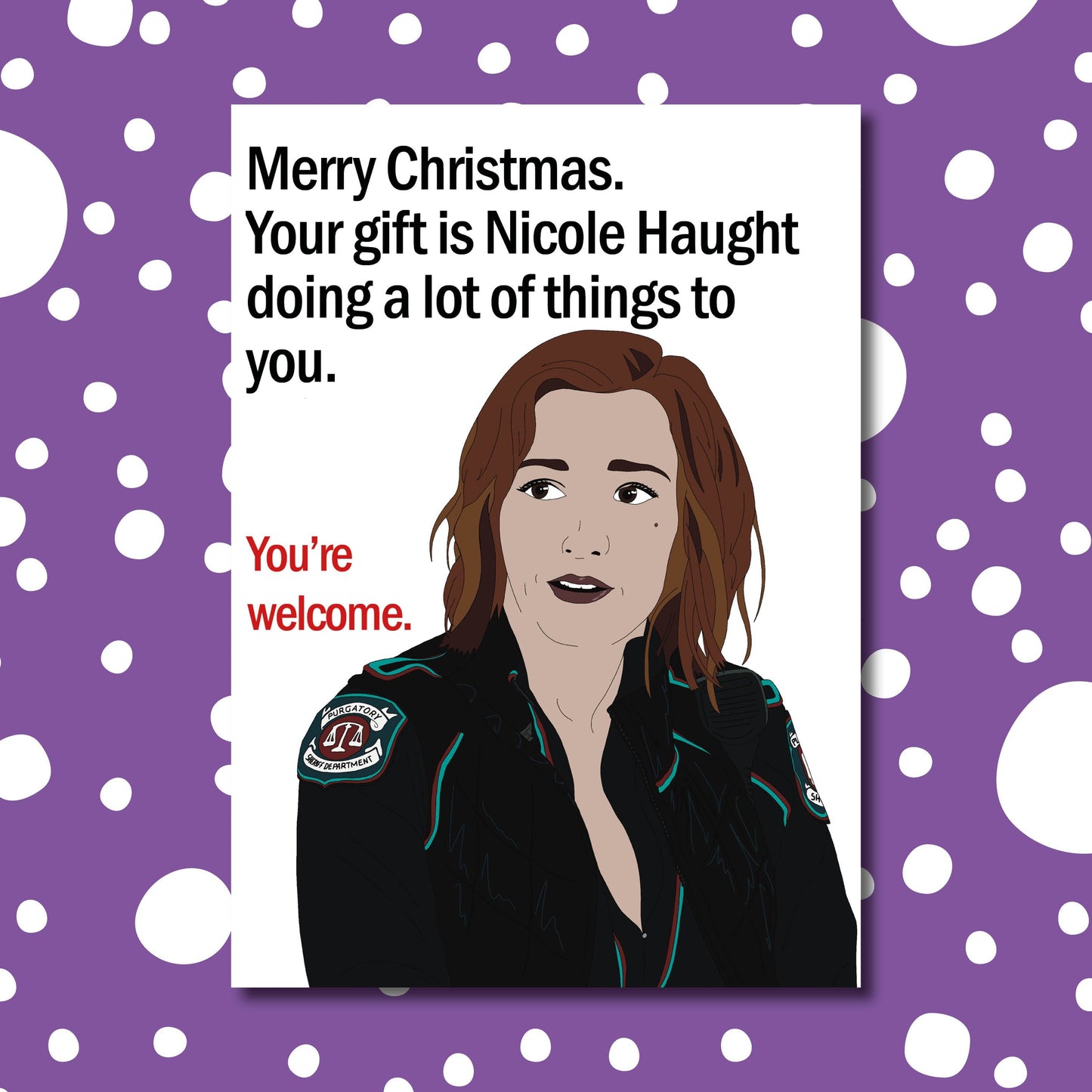 Nicole Haught AU Christmas card | Wynonna Earp Christmas card
