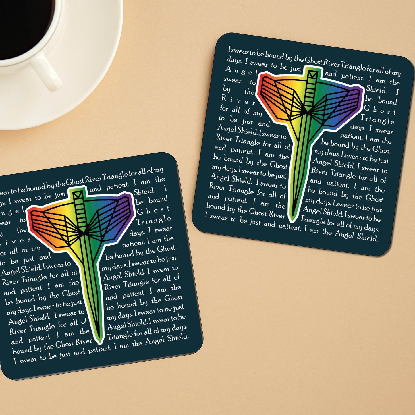 Angel's Shield coaster | Wynonna Earp gift