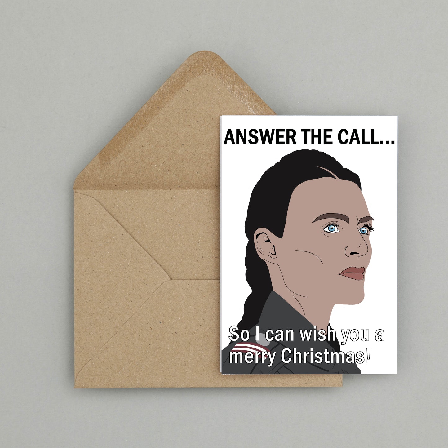'Answer the call' Christmas card | Motherland Fort Salem Christmas card