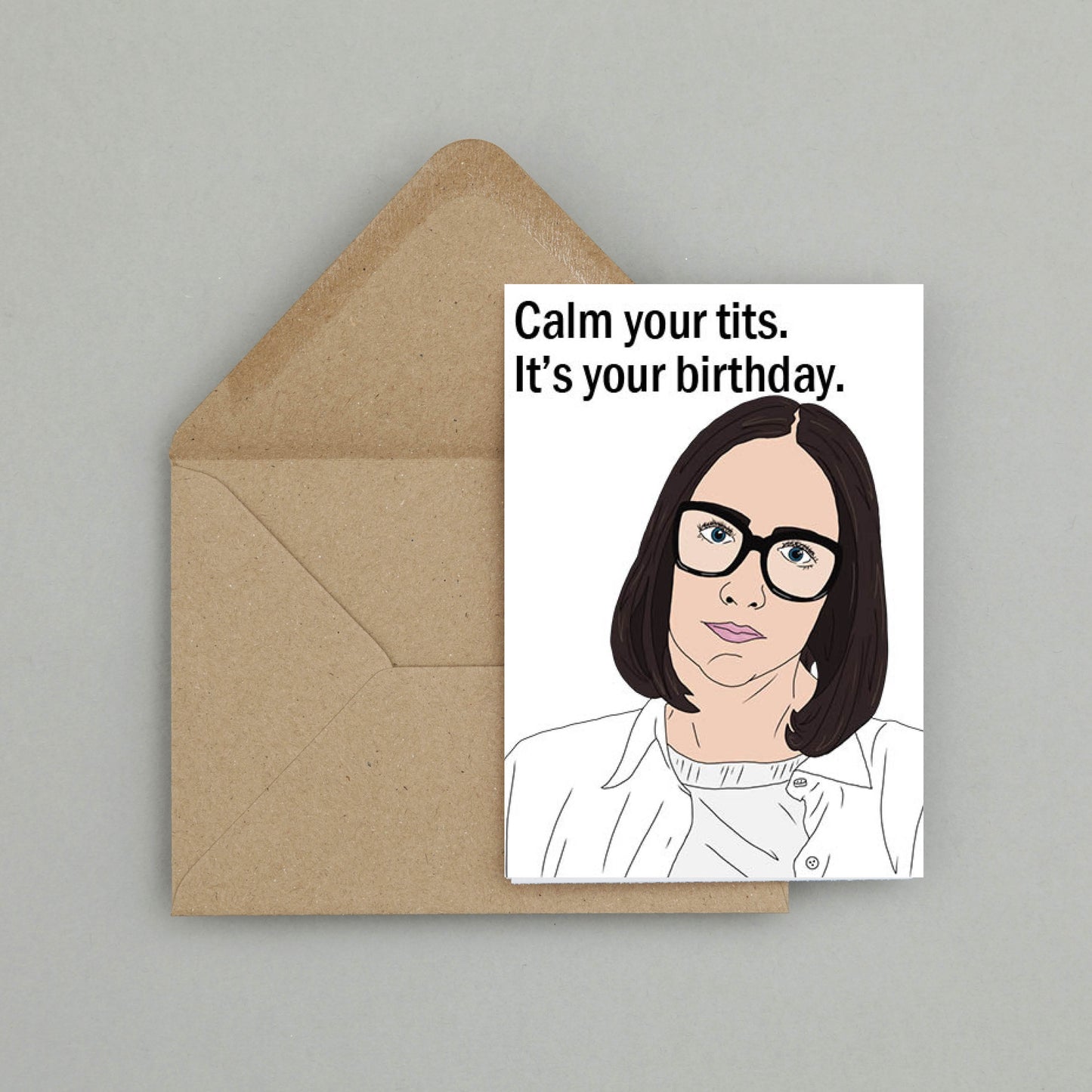 Shalin 'Calm your tits' birthday card | Clickbait Unfollowed