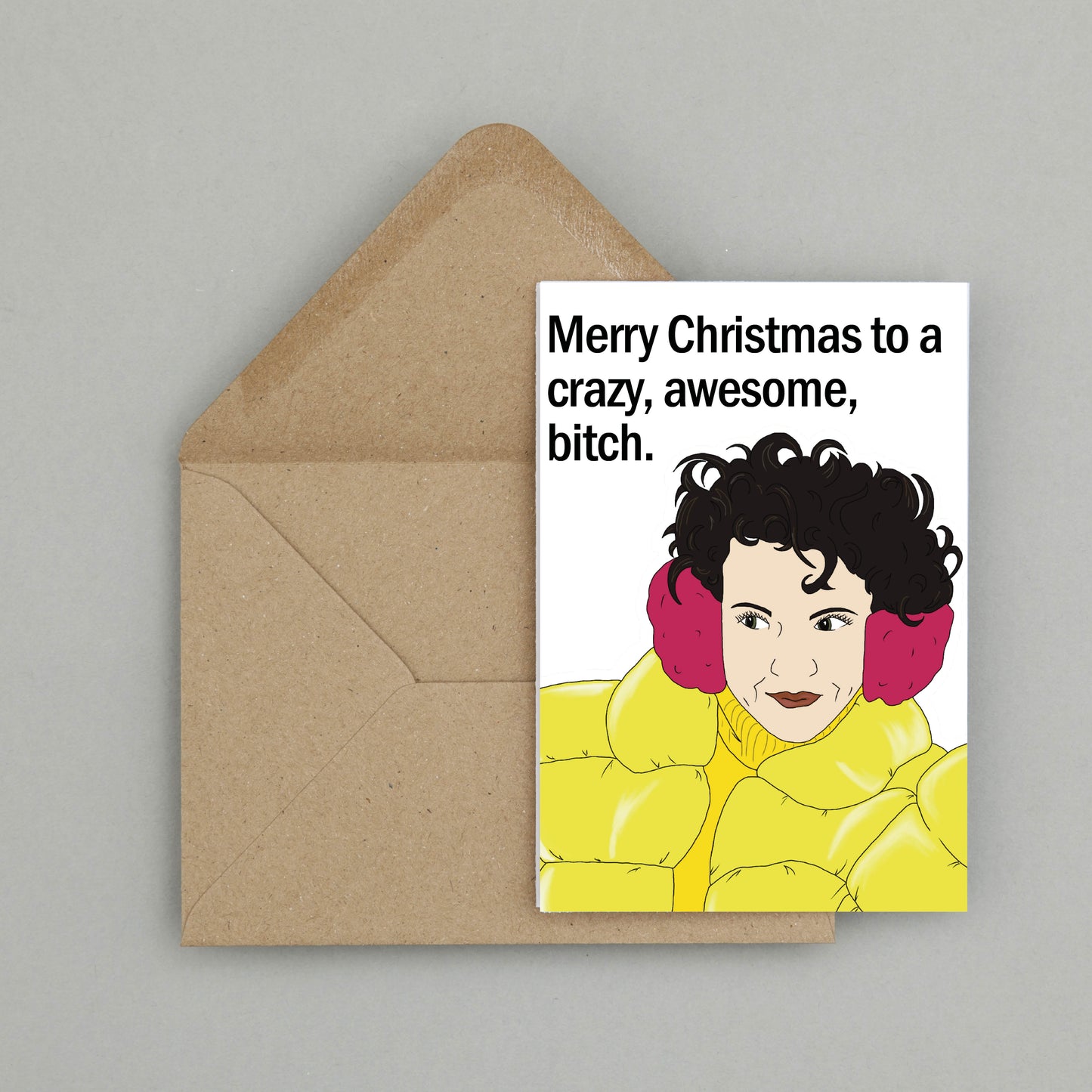 'Crazy awesome bitch' Mercedes Gardener card | Wynonna Earp Christmas card