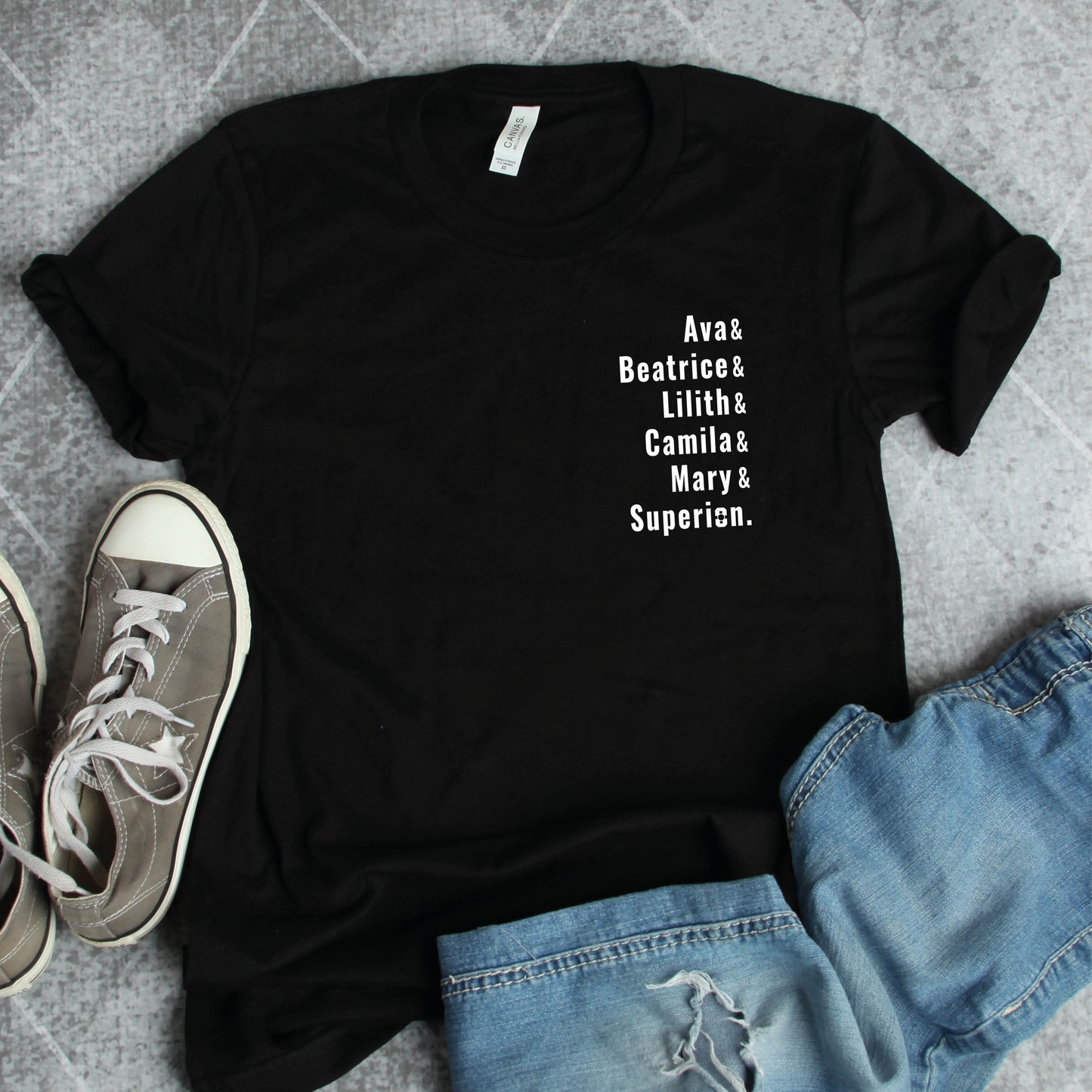 Warrior Nun names t-shirt