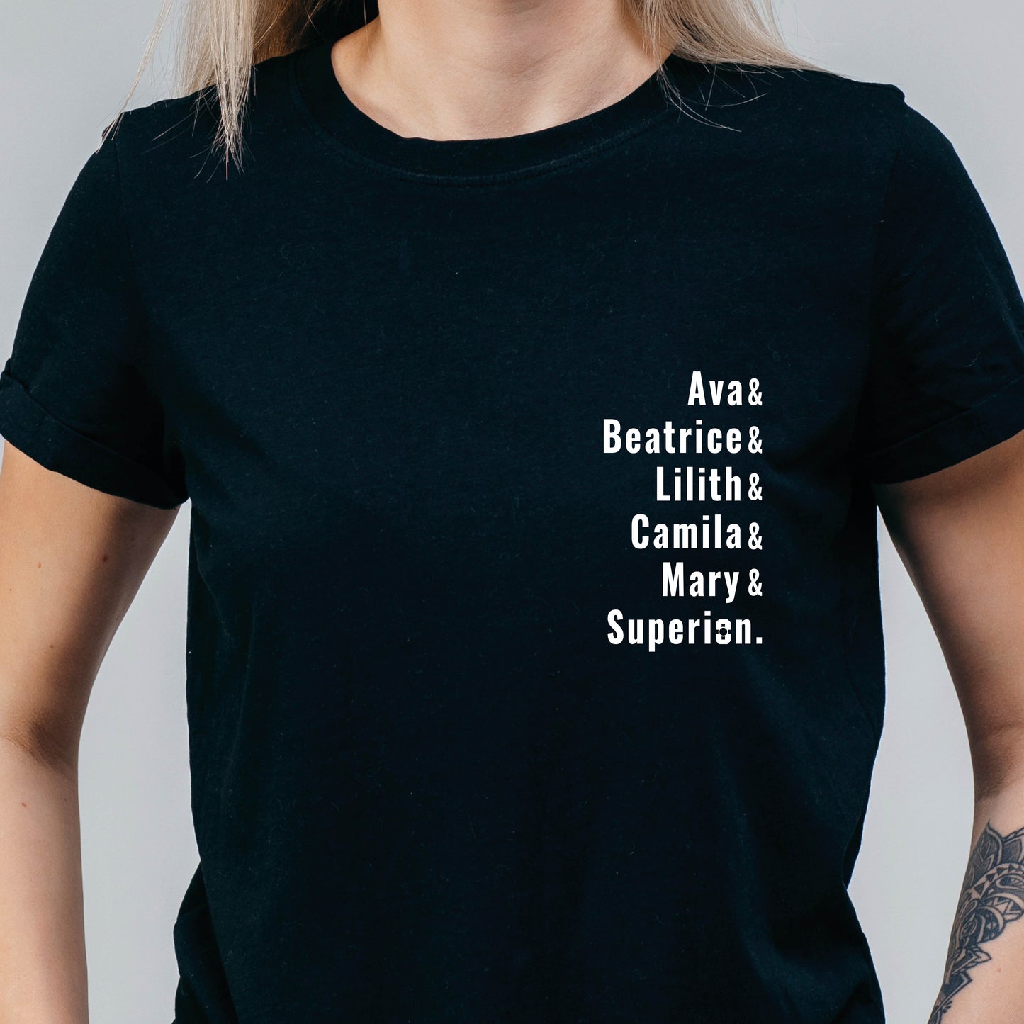 Warrior Nun names t-shirt
