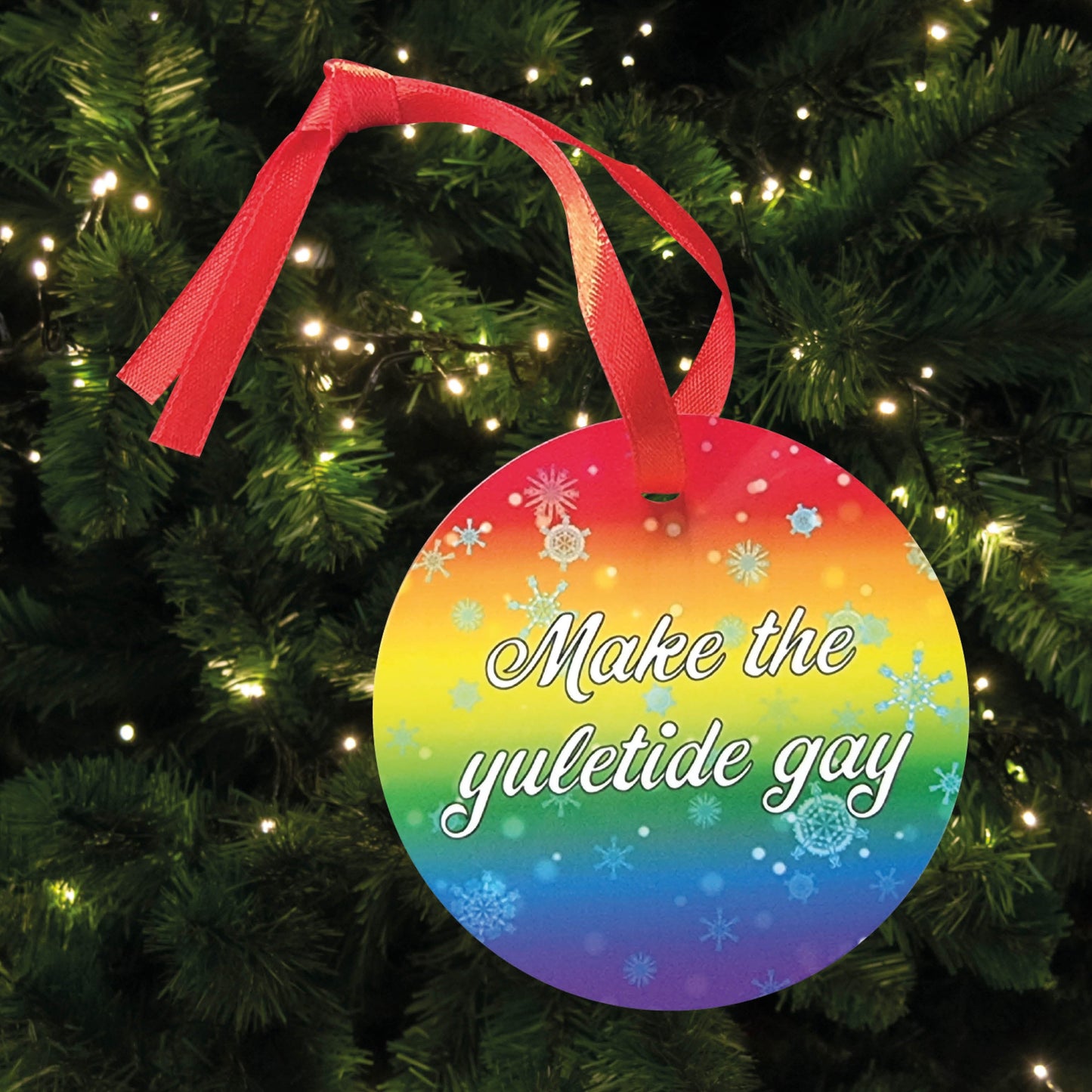 'Make the Yuletide gay' tree decoration | LGBTQ Pride Christmas decoration