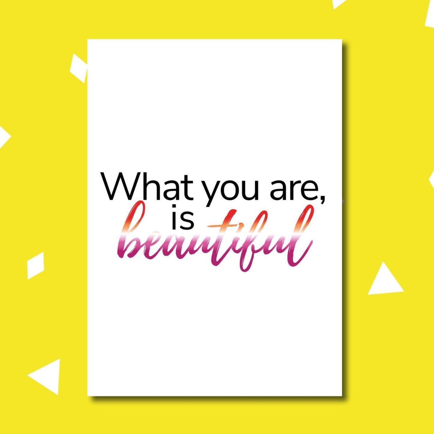 Lesbian pride 'What you are is beautiful' card | LGBT pride | Coming out card