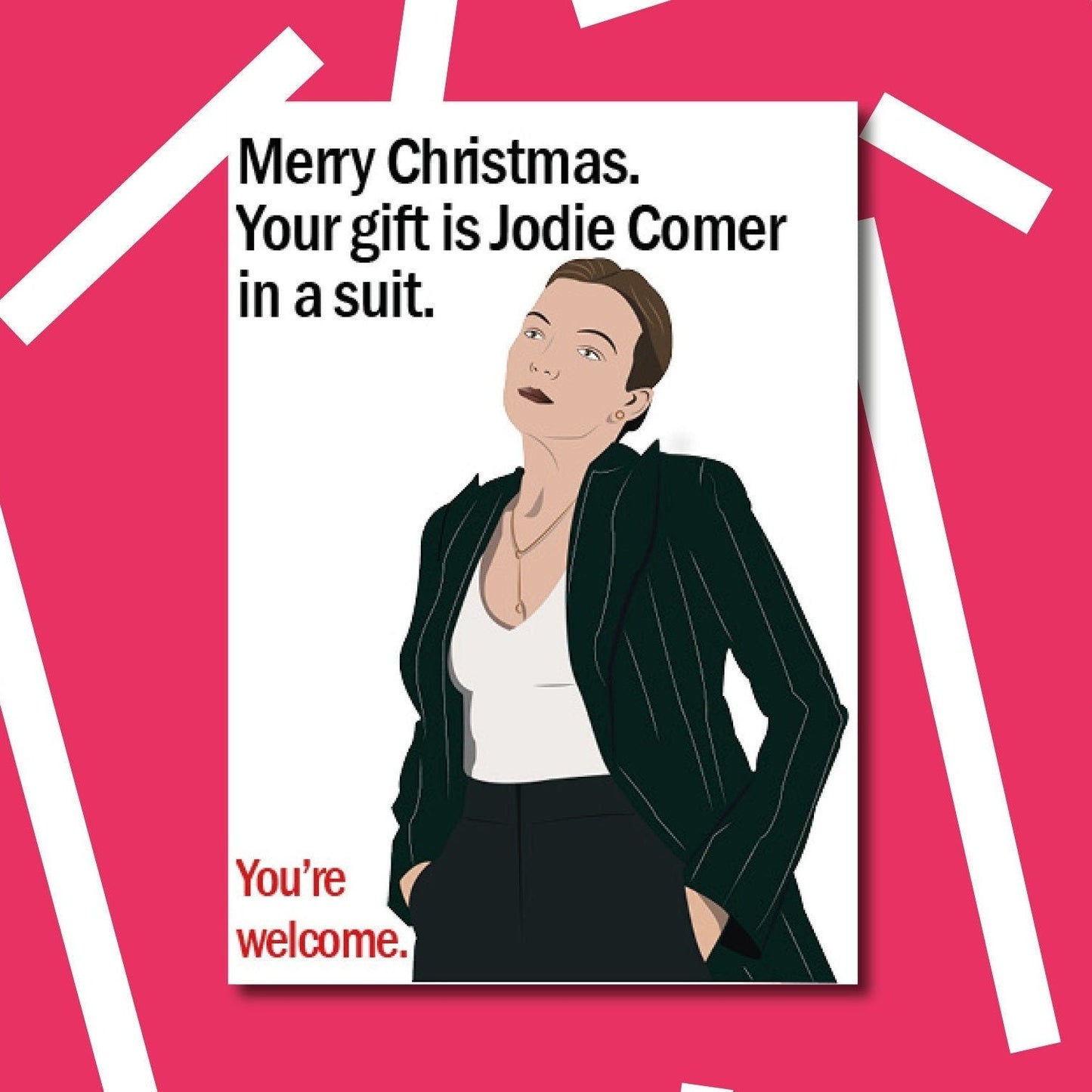 Jodie Comer Christmas card | Killing Eve