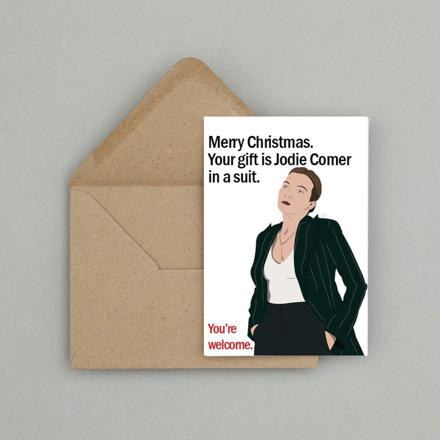 Jodie Comer Christmas card | Killing Eve