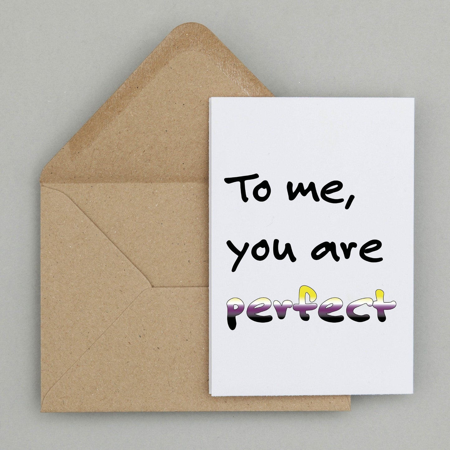 'To me, you are perfect' | Love Actually | Non-binary Pride | Coming out card