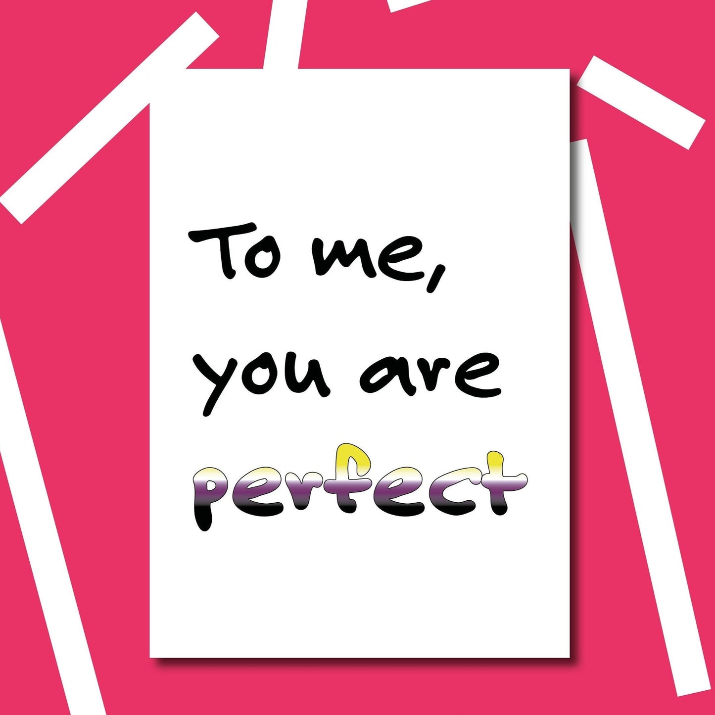 'To me, you are perfect' | Love Actually | Non-binary Pride | Coming out card