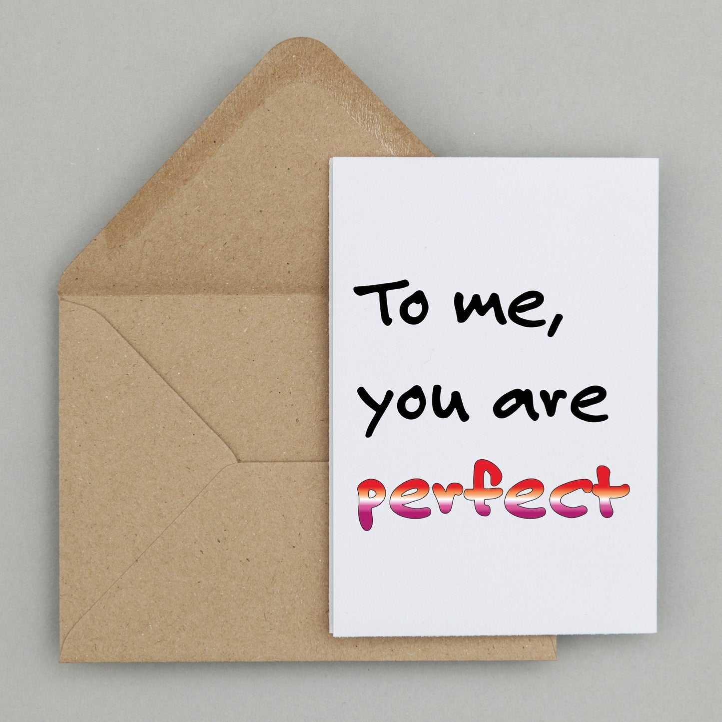 'To me, you are perfect' | Lesbian Pride | Coming out card