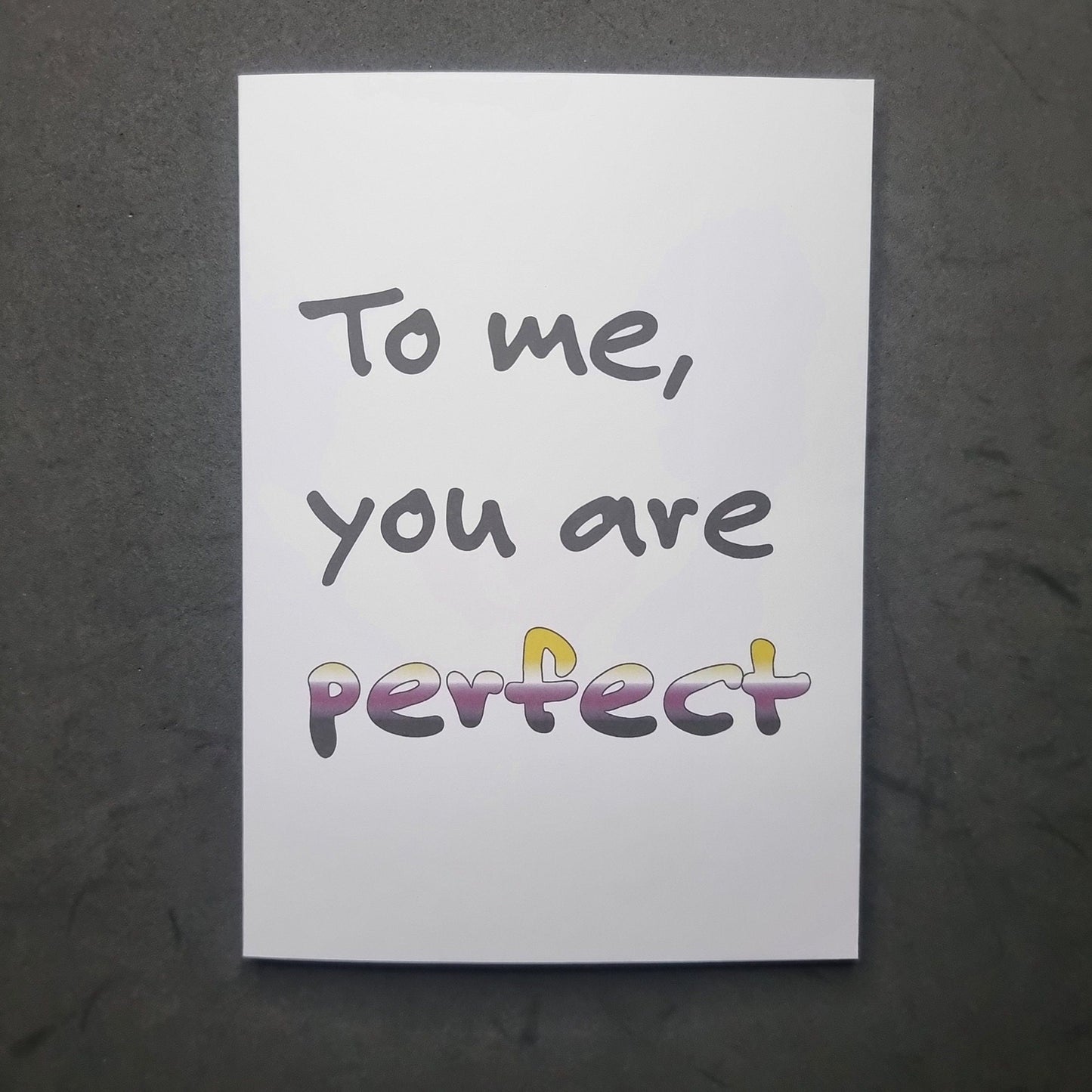 'To me, you are perfect' | Love Actually | Non-binary Pride | Coming out card