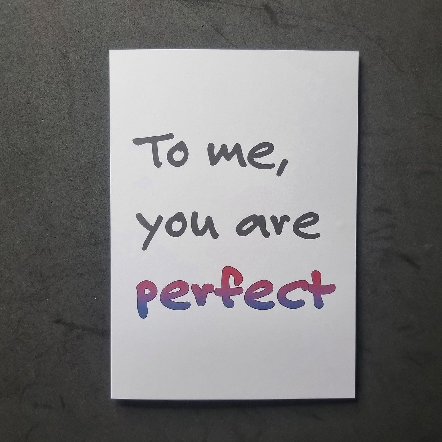 'To me, you are perfect' | Bisexual Pride | Coming out card