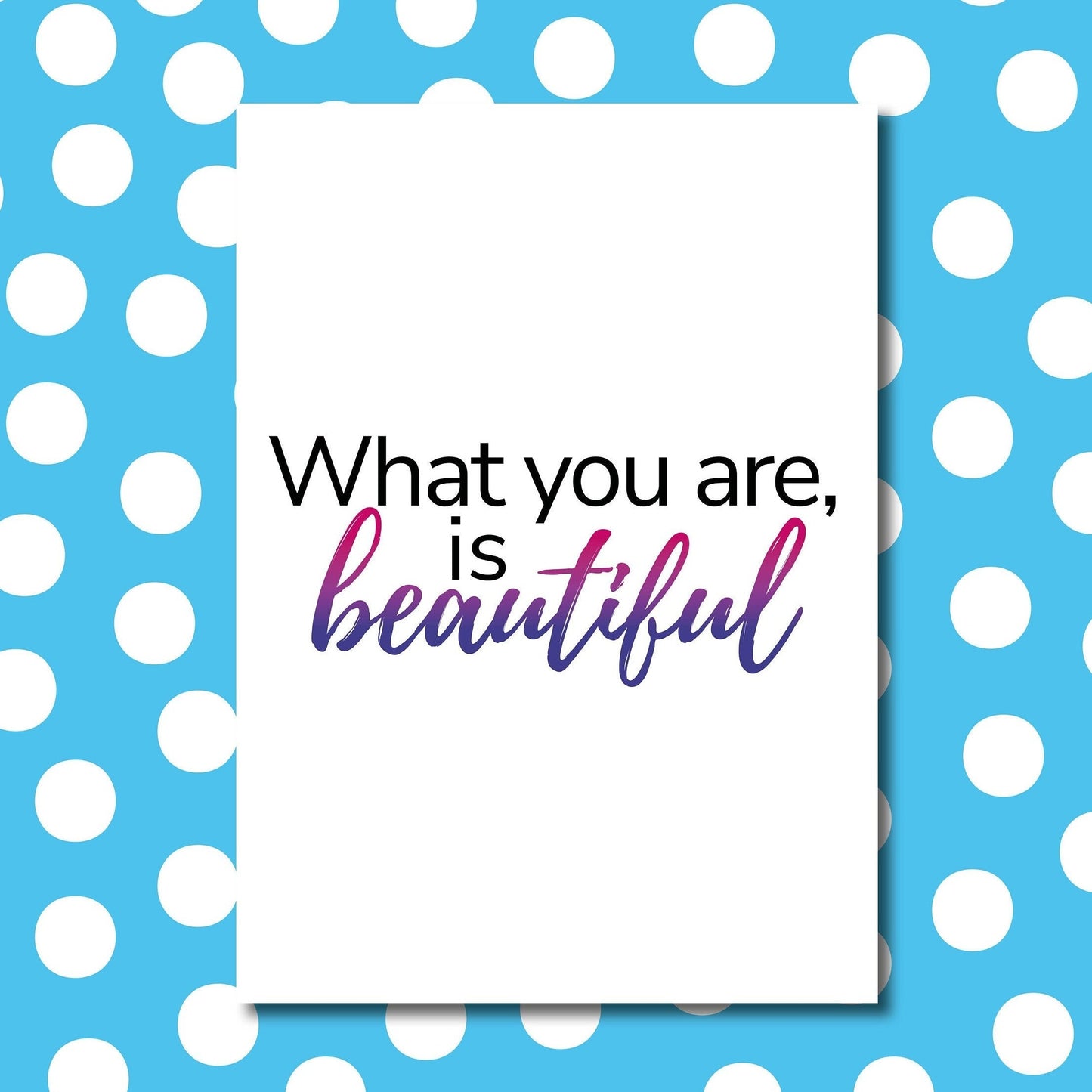 Bisexual pride 'What you are is beautiful' card | LGBT pride | Coming out card