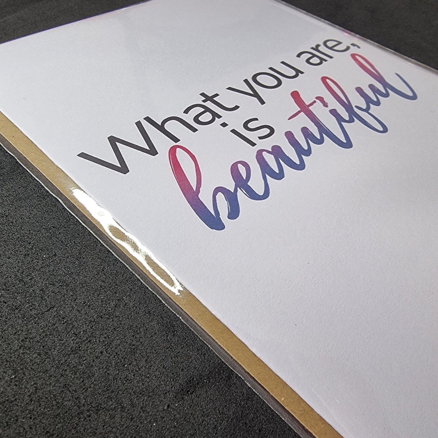 Bisexual pride 'What you are is beautiful' card | LGBT pride | Coming out card