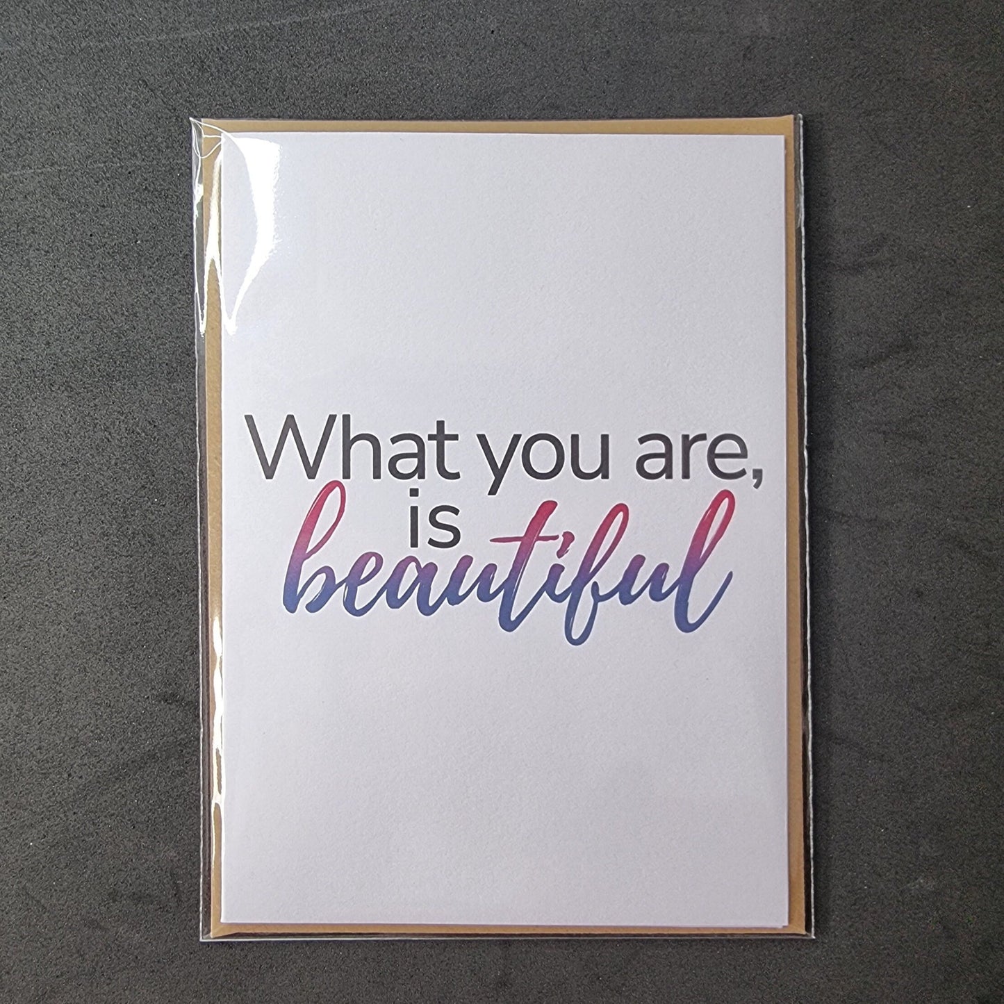 Bisexual pride 'What you are is beautiful' card | LGBT pride | Coming out card