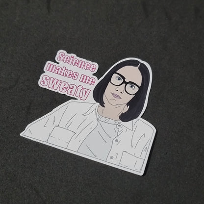 'Science Makes Me Sweaty' sticker | Clickbait Unfollowed