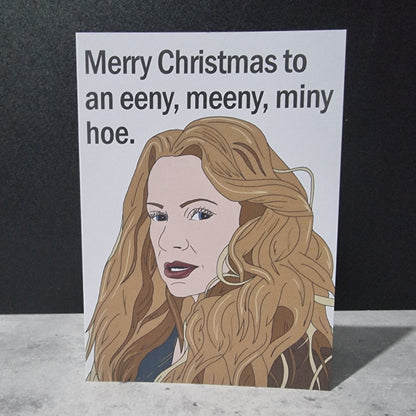 'Eeny meeny miny hoe' Mina Christmas card | Wynonna Earp