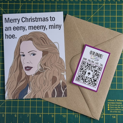 'Eeny meeny miny hoe' Mina Christmas card | Wynonna Earp