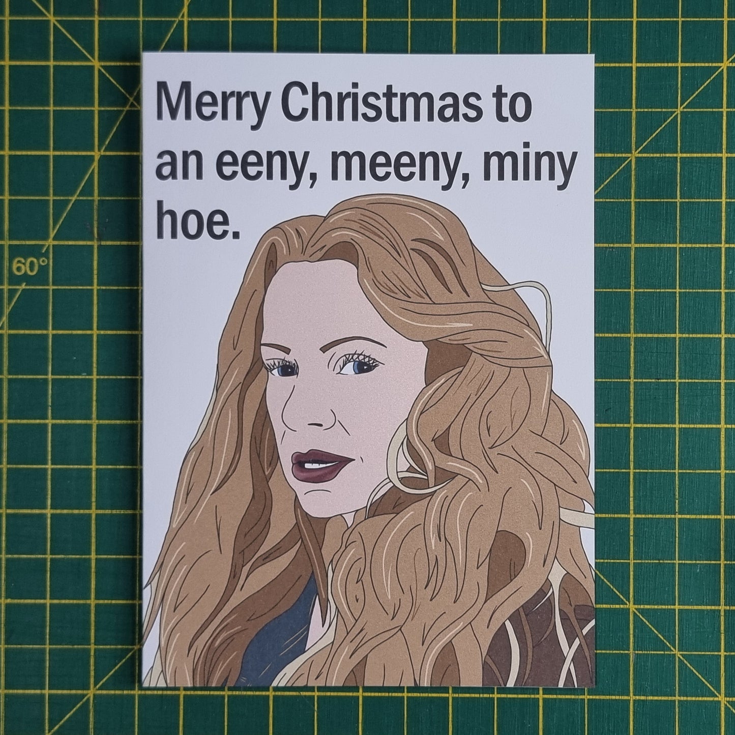 'Eeny meeny miny hoe' Mina Christmas card | Wynonna Earp