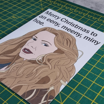 'Eeny meeny miny hoe' Mina Christmas card | Wynonna Earp
