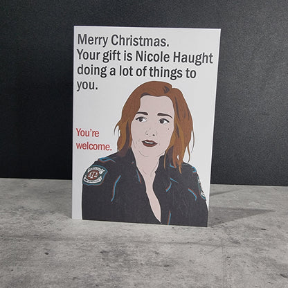 Nicole Haught AU Christmas card | Wynonna Earp Christmas card