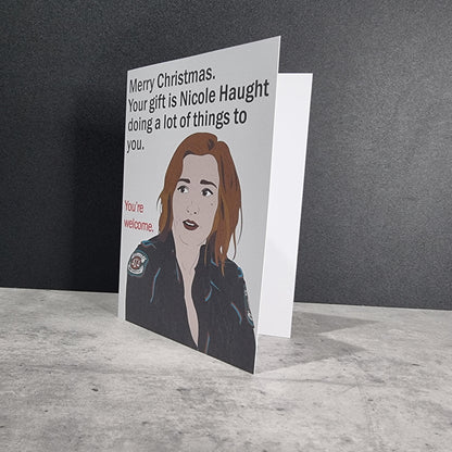 Nicole Haught AU Christmas card | Wynonna Earp Christmas card