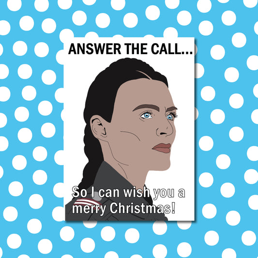 'Answer the call' Christmas card | Motherland Fort Salem Christmas card