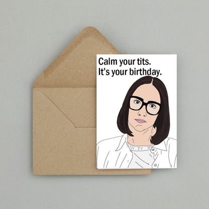 Shalin 'Calm your tits' birthday card | Clickbait Unfollowed