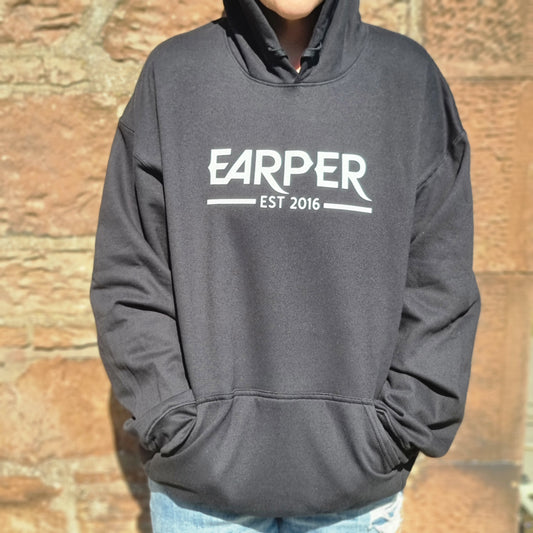 Black hoody with 'EARPER EST 2016' text 