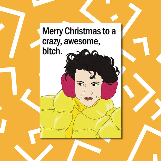 'Crazy awesome bitch' Mercedes Gardener card | Wynonna Earp Christmas card