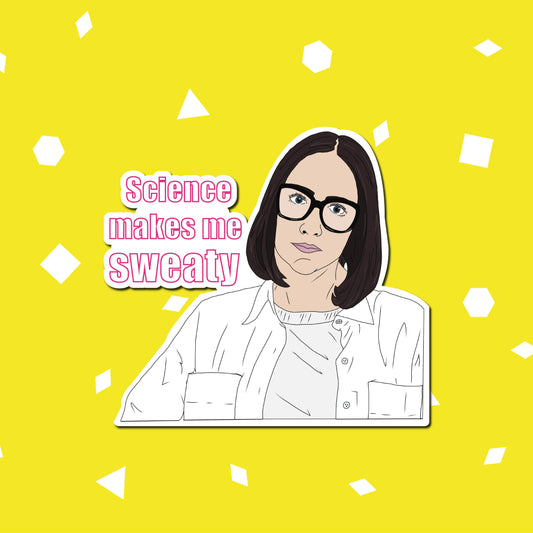 'Science Makes Me Sweaty' sticker | Clickbait Unfollowed