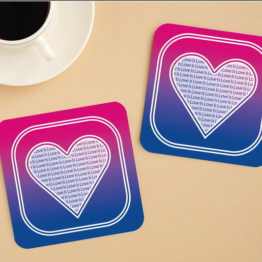 Bisexual pride drinks coaster | LGBTQ pride gift | Coming out present