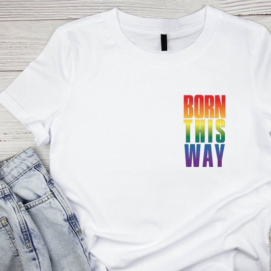 LGBTQ Pride t-shirt | Born This Way LGBT pride shirt white | Coming out gift