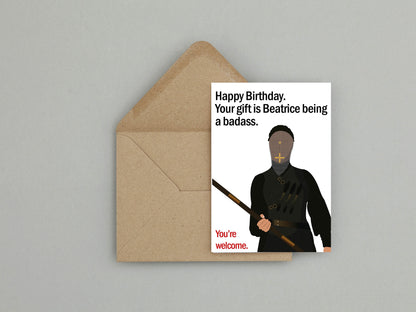 Sister Beatrice birthday card | Warrior Nun Birthday card