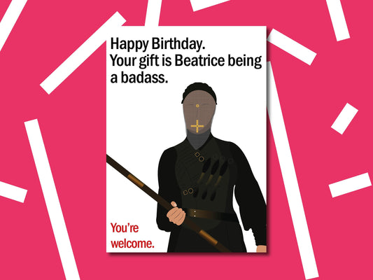 Sister Beatrice birthday card | Warrior Nun Birthday card