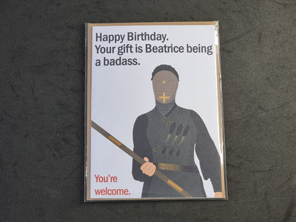 Sister Beatrice birthday card | Warrior Nun Birthday card